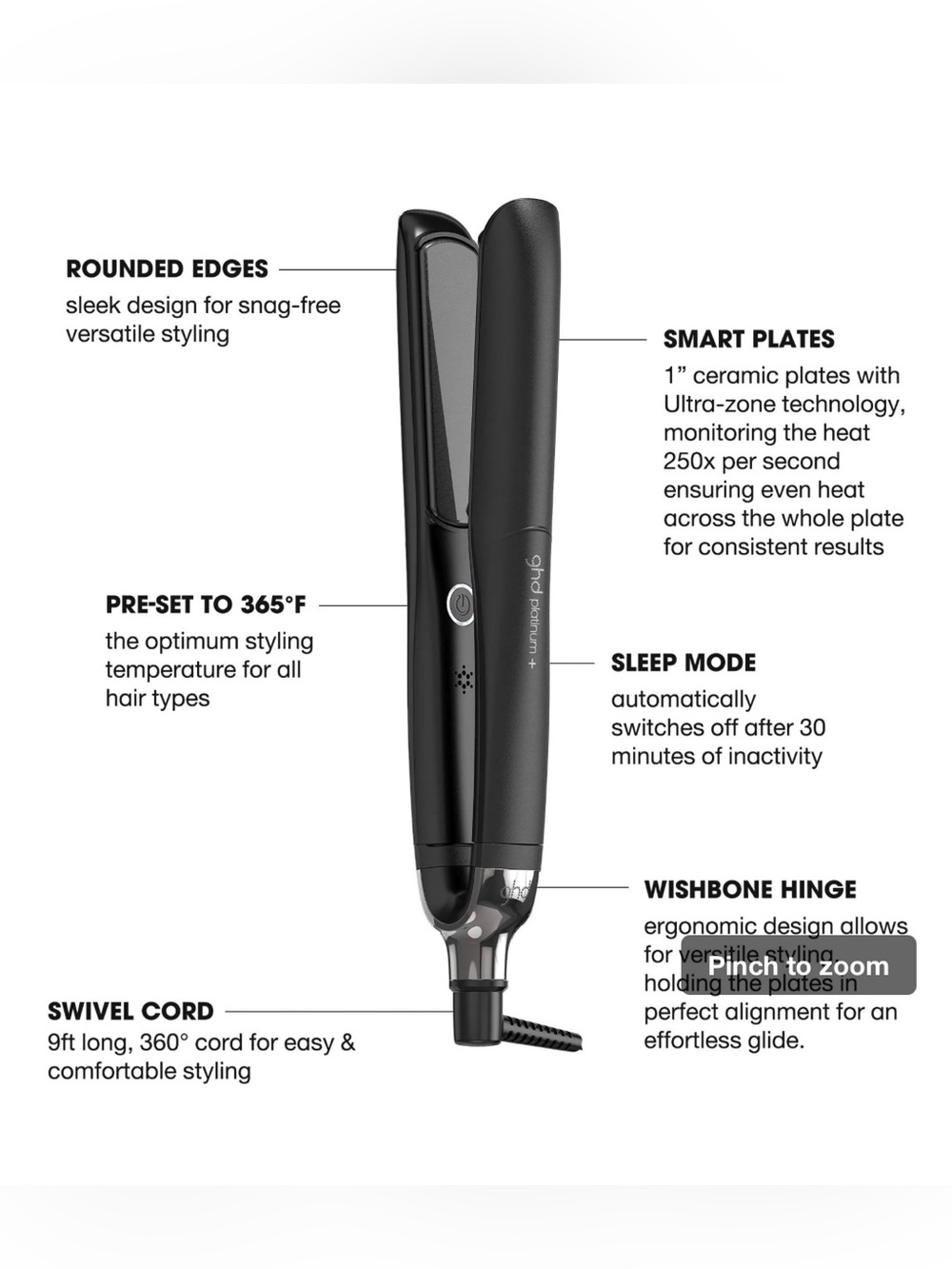 $320. ghd “Good Hair Day” Platinum+ Professional 1” Smart Styler NEW Open Box - Picture 3 of 16